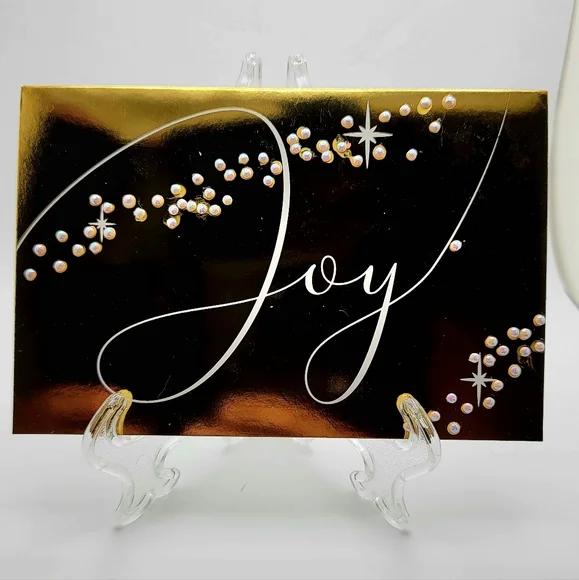 Joy Gold and White Card Small - Picture 2 of 2